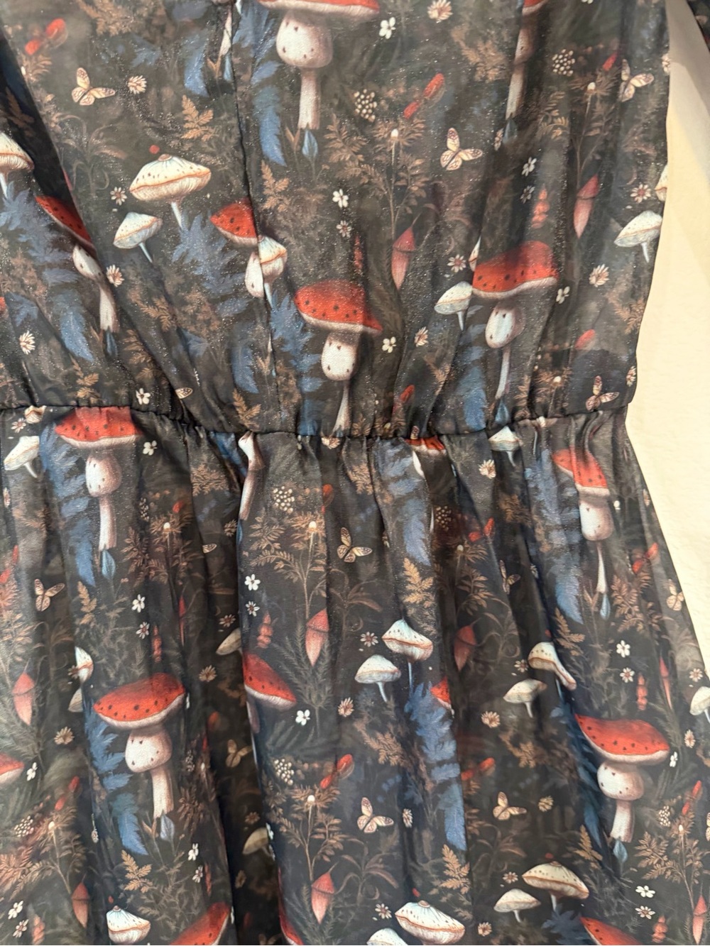 Disturbia Amanita Mushroom Organza Sheer Tiered Dress size small - Picture 12 of 13